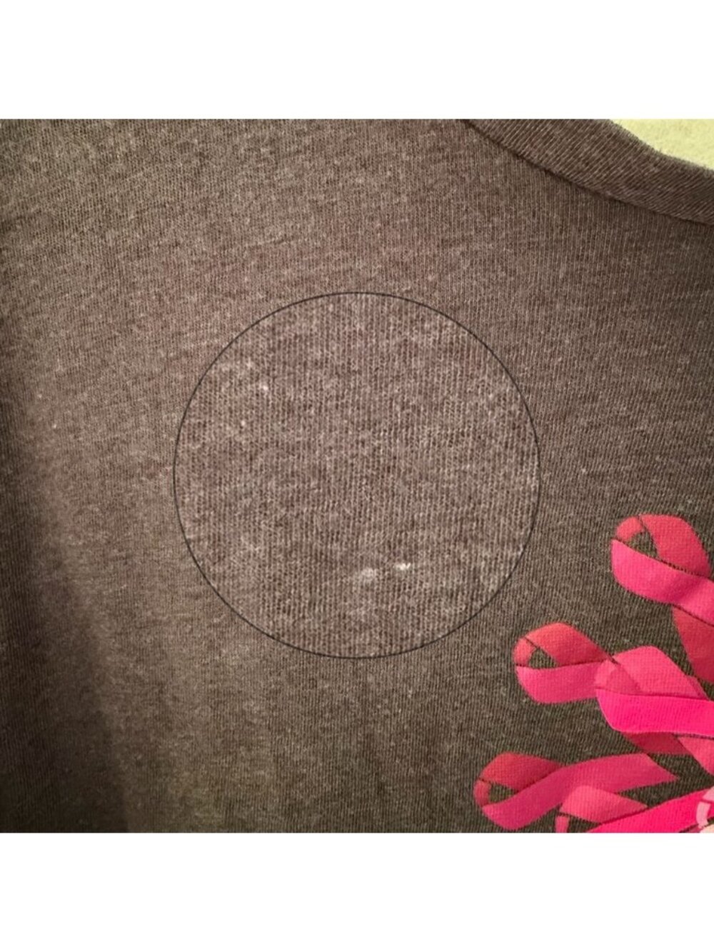 Women's Charcoal Long-Sleeve Tee, Fighting Breast Cancer Ribbons - Picture 5 of 5